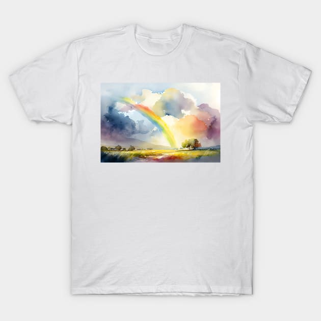 Rainbows and clouds - Watercolour - 04 T-Shirt by EmilyDayDreams